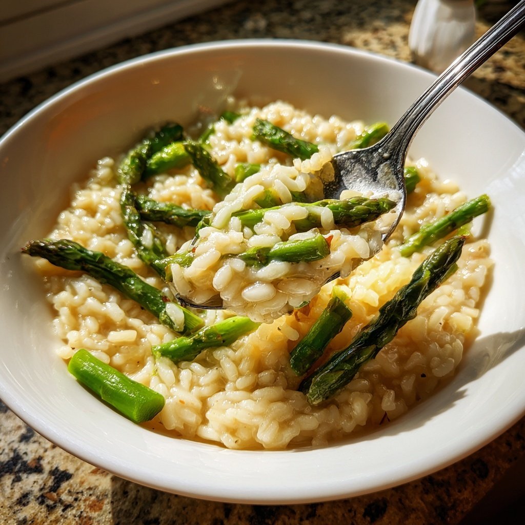 Risotto mit grünem Spargel