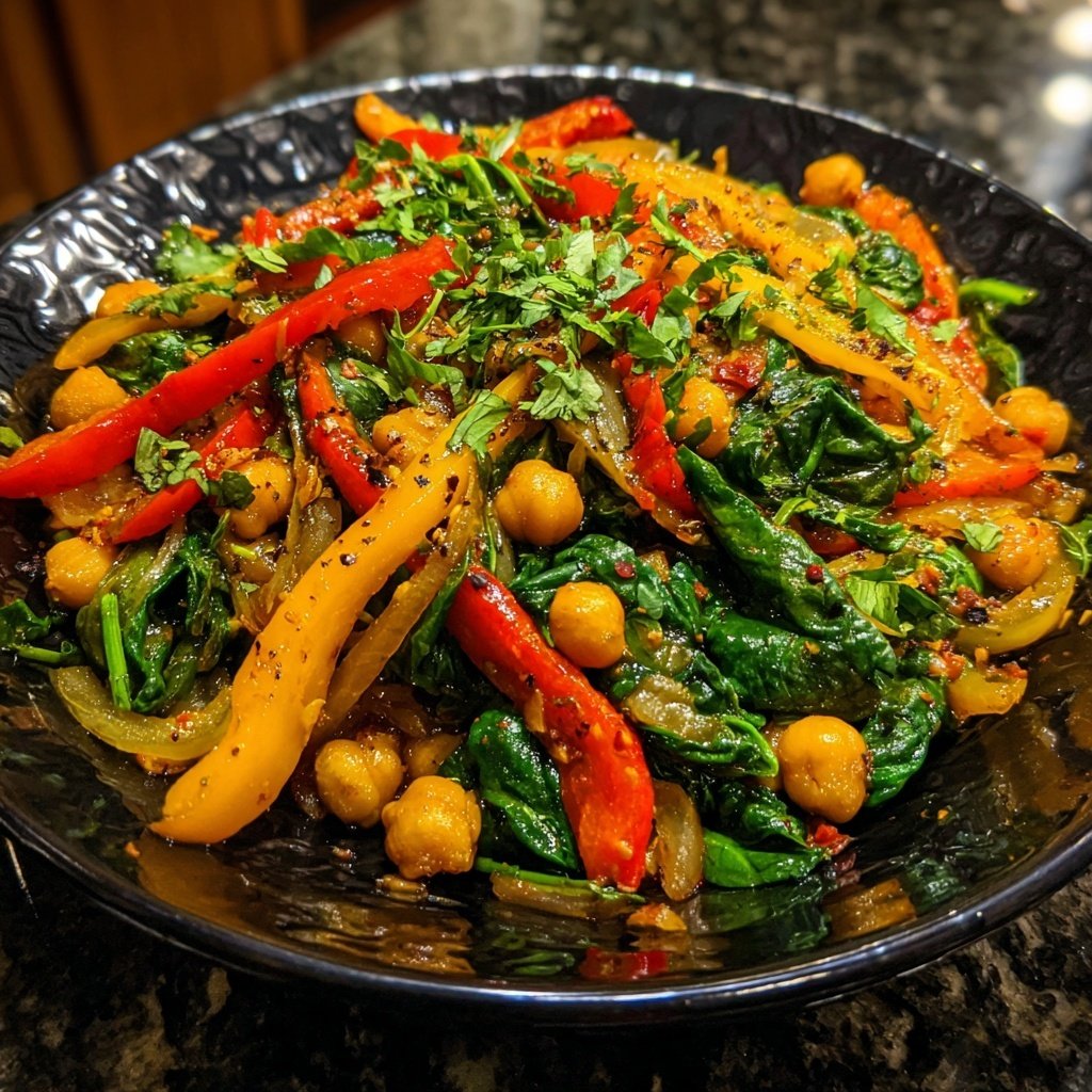 Kalorienarme Gemüsepfanne Mit Kichererbsen