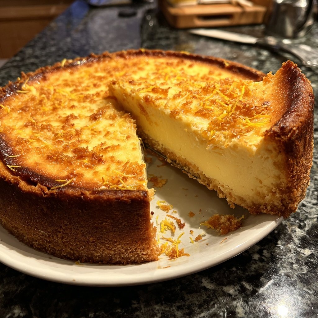 Käsekuchen mit Zitronenstreuseln
