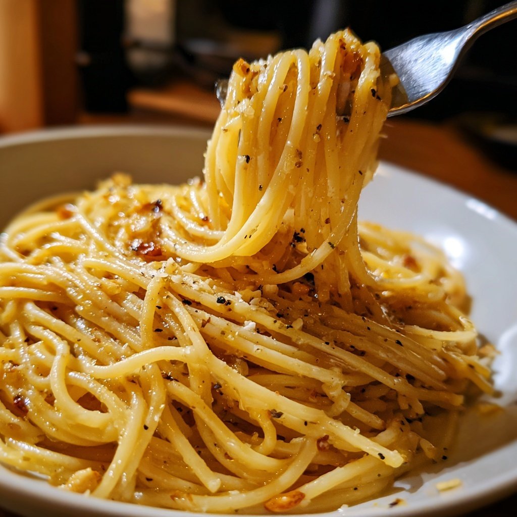 Spaghetti mit Knoblauch und Olivenöl