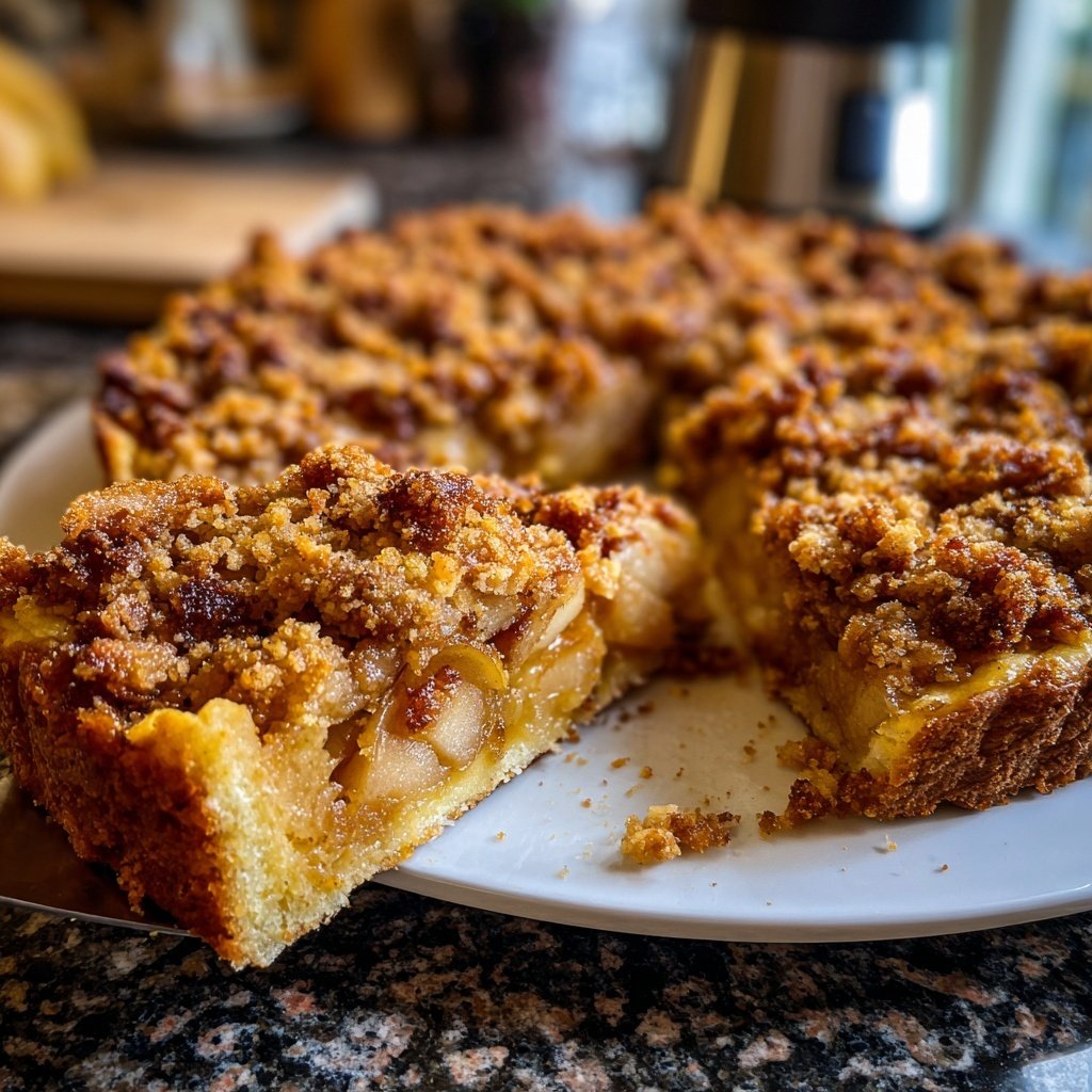 Kuchen mit Birnen und Streuseln