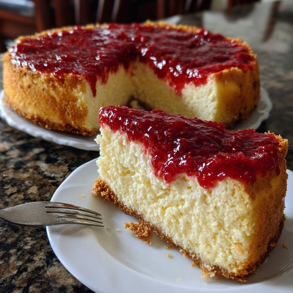 Käsekuchen mit Fruchtspiegel